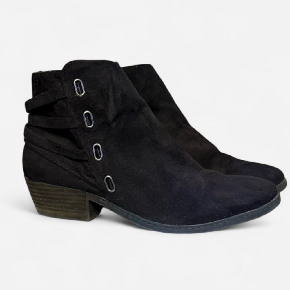 Not Rated Black Booties Womens 7.5 Chunky Heel Boho Western Festival
